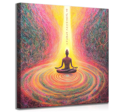 Kyczmys Chakra Chart Canvas Wall Art Zen Reiki Infographic Energy Healing Meditation Paintings Pictures Wall Decor Poster Artwork for Bedroom Yoga Studio Office Spa Home Decoration