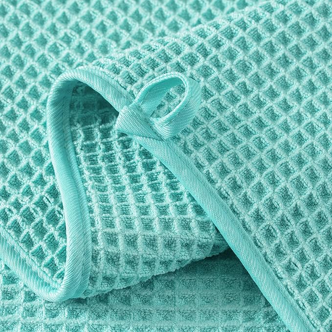 Microfiber Waffle Face Towels, 2 Pieces, Fast Drying, Lint Free 430 GSM