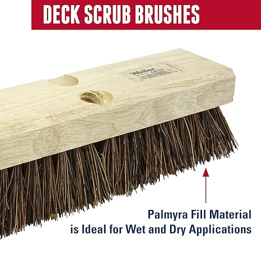 Weiler 44027 12" Deck Scrub Brush, Palmyra Fill
