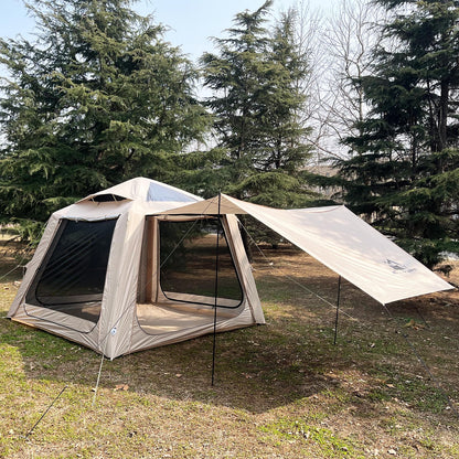 Romantic Camp Inflatable Tents for Camping, Family Waterproof Windproof Hot Large Inflatable Tent, Portable 5-7 Person Blow Up Air Tent