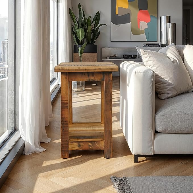 Jofran Reclaimed Acacia Wood Chairside End Table