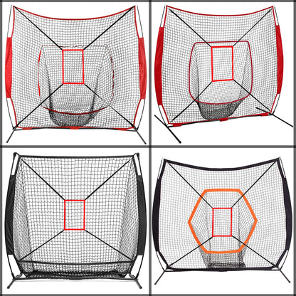 AOLIGEIJS Baseball Net Adjustable Strike Zone Target… (Strike Zone, Red)