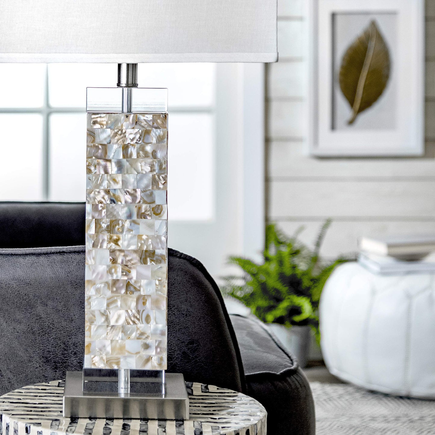 nuLOOM Houston 29" Crystal & Iron Mosaic Table Lamp