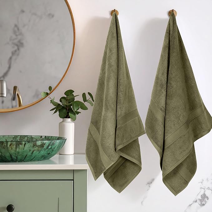 SUPERIOR Egyptian Cotton Pile Bath Towel Set of 2, Ultra Soft Luxury Towels