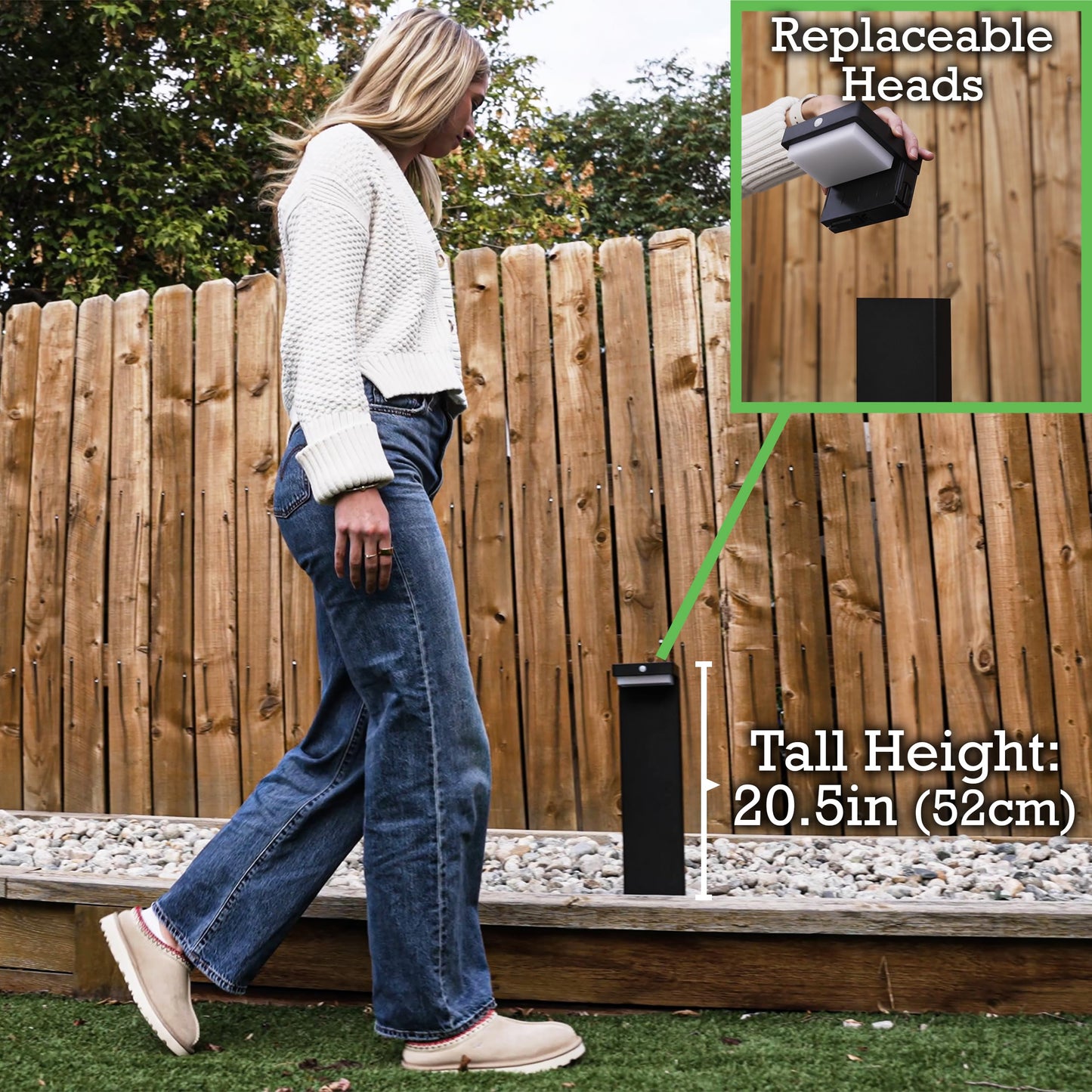 VerLuce - 20.5" Solar Pathway Lights - Walkway Solar Lights for Outside - PIR Sensor & Two Lighting Modes - Rechargeable Battery Lasts Up to 55 Hours - 3000K - IP44 Weather Resistant - 4 Pack
