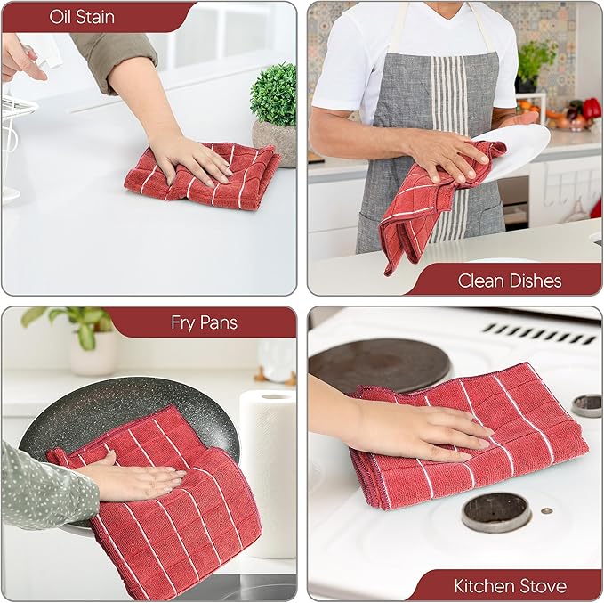 Utopia Towels 8 Pack Kitchen Towels Set, 12x12 Inches, Highly Absorbent and