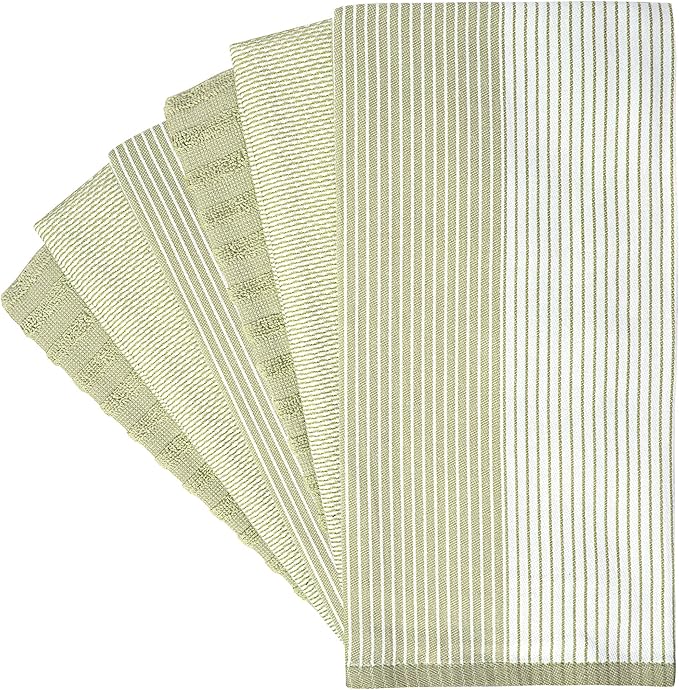 Premium Kitchen Towels | Large Cotton Dish Towels | Flat & Terry Highly