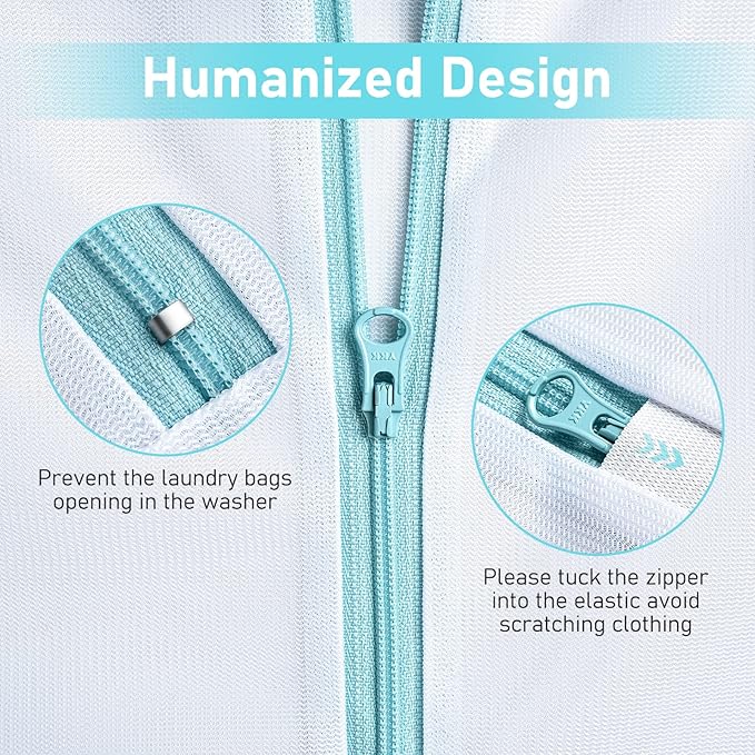 OTraki Large Mesh Laundry Bags 28x35 inch Zipper Mesh Lingerie Bags