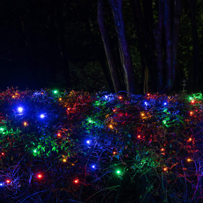 Wintergreen Lighting SoftTwinkle Pulsing Net Twinkle Lights, Outdoor Twinkling Christmas Lights, Green Wire (70 Lights, 4’ x 6’ Net, Multicolor)