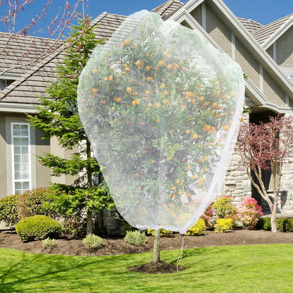 Large Fruit Tree Netting with Drawstring and Zipper, 12 * 12FT Garden Netting for Garden Protection, Insect Bird Netting for Fruit Trees, Protection from Anti Birds, Bugs,Cicadas, Insects