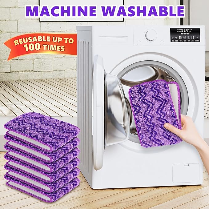 6 Pack Reusable Mop Pads Compatible