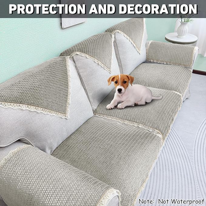 Couch Arm Cover, Sofa Arm Covers, Non-Slip Lace Armrest Covers,