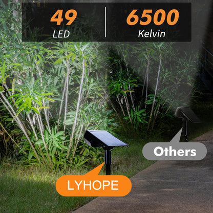 Solar Spot Light Outdoor, 49 LED Lights for Outside, 2 Modes Solar Powered Spotlights, Waterproof Pathway Light for Garden Yard Walkway Driveway Landscape Decorations (4 Pack-Cool White)