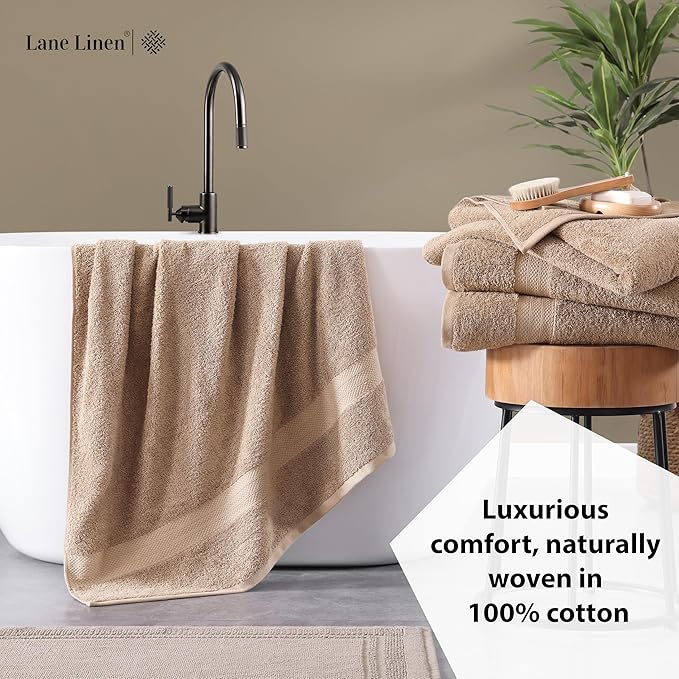 LANE LINEN 100% Natural Cotton Bath Sheets 2 Pack