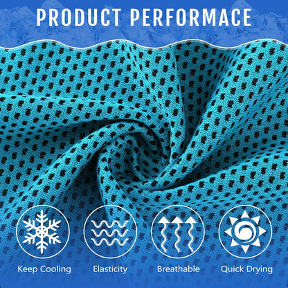 Hosuly 30 Pack Cooling Towels, 40"x12" Ice Breathable Chilly Sweat Rag Microfiber Workout Rags for Gym Towels for Neck and Face for Yoga Golf Sport Running(Aqua Blue)