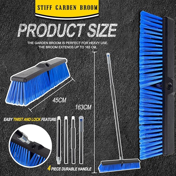 18 Inches Outdoor Push Broom Heavy Duty Shop Broom