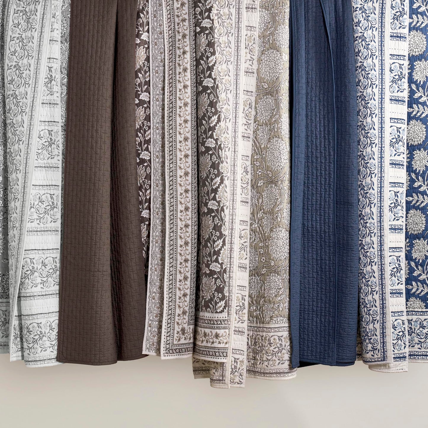 Levtex Home Adare Denim Reversible King/Cal King Quilt Set (106x92in) with 2 Pillow Shams (36x20in) - Floral Bedding - Blue White - Cotton King Size Quilt Bedding Set - Lightweight, Soft, Pre-Washed