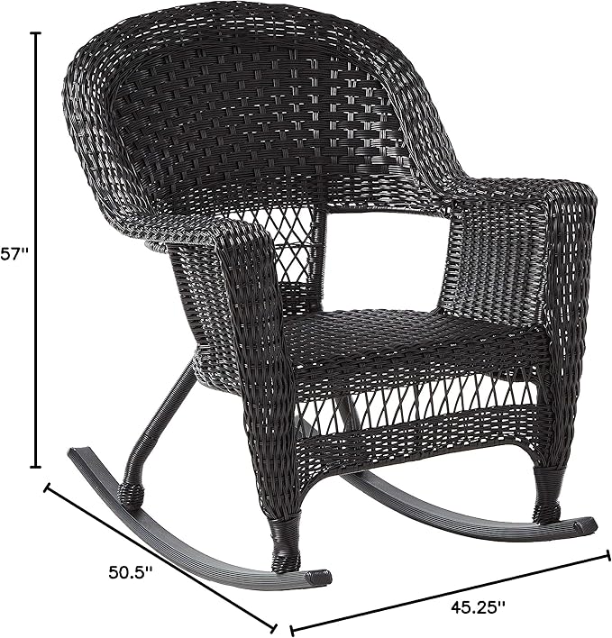 Jeco 3 Piece Rocker Wicker Chair Set