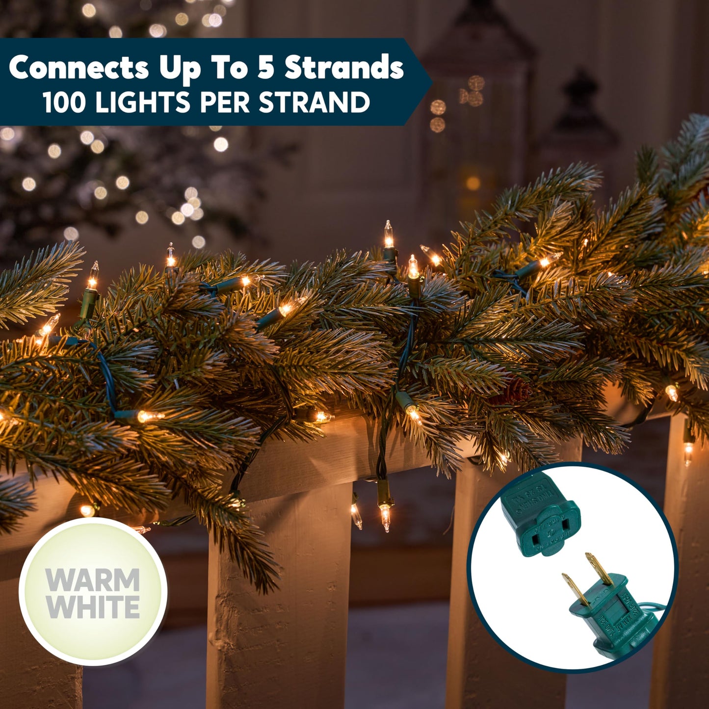 Joiedomi Clear Christmas String Lights Indoor,300(3x100) Mini Warm White Fairy Light,64.2 FT Lighting Decor for Patio Dorm Classroom Bedroom Holiday Wedding Party Garland Birthday Festival,Green Wire