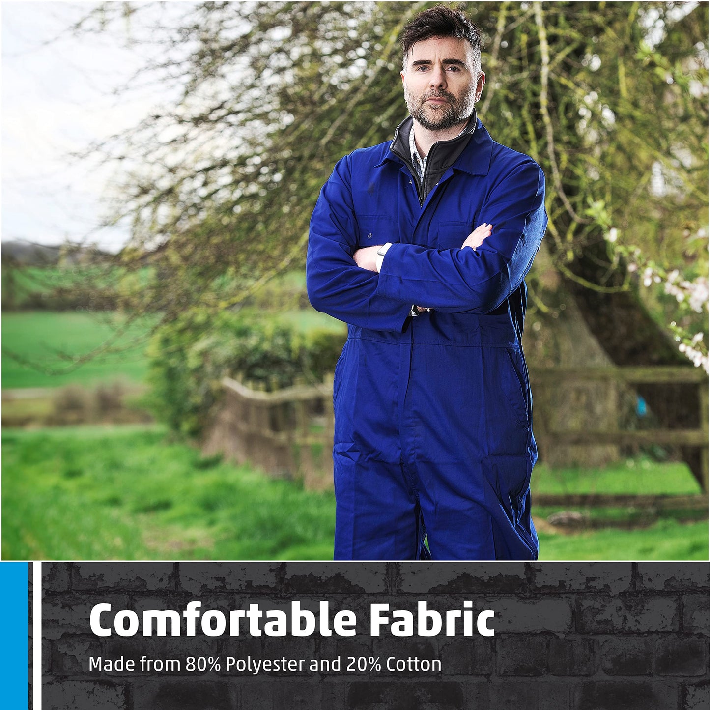 Fort - Workforce Coverall - Coveralls - 210gsm - Studded Pockets - Comfortable Work Suit - Durable Mens Overalls - Work Overalls for Men