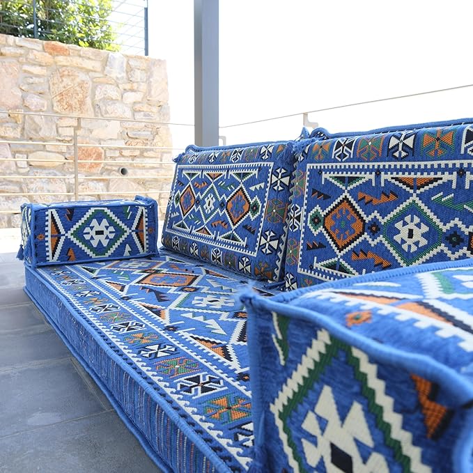 mysticalanatolia Arabic Majlis Sofa – 75x27x4 inch Floor Seating Convertible