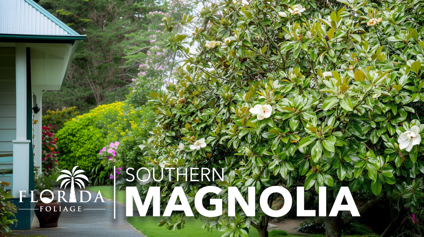 Southern Magnolia Grandiflora | 3 Live Trees | Beautiful Evergreen Specimen Plant Fragrant Blooms