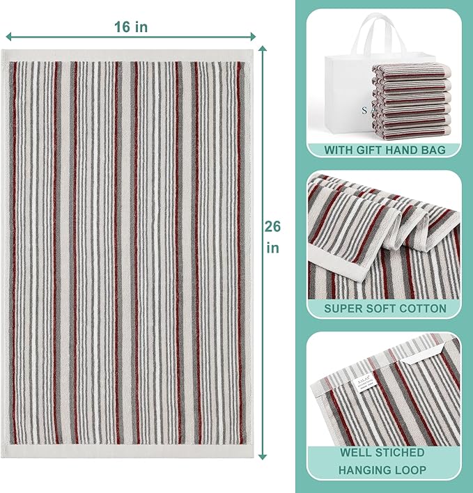 SALAS Kitchen Dish Towels for Drying Dishes, Large Cotton Kitchen Towels
