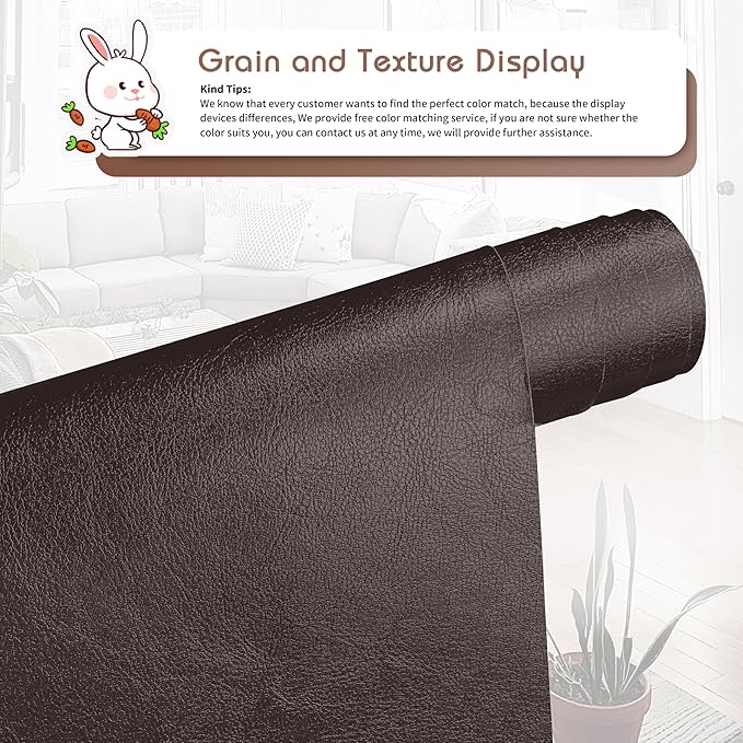 KING MOUNTAIN Leather Repair Patch, 16 x 60 Inches self Adhesive Leather Repair