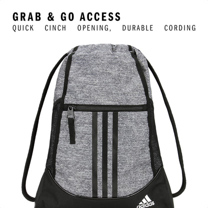adidas Alliance Sackpack – Drawstring Backpack for Sports, Small Gym Bag