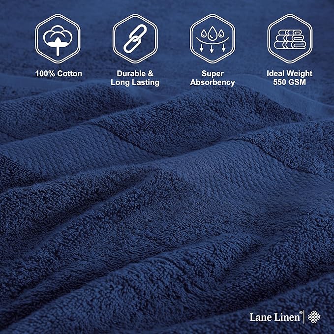 LANE LINEN 100% Cotton Bath Sheets 4 Pack