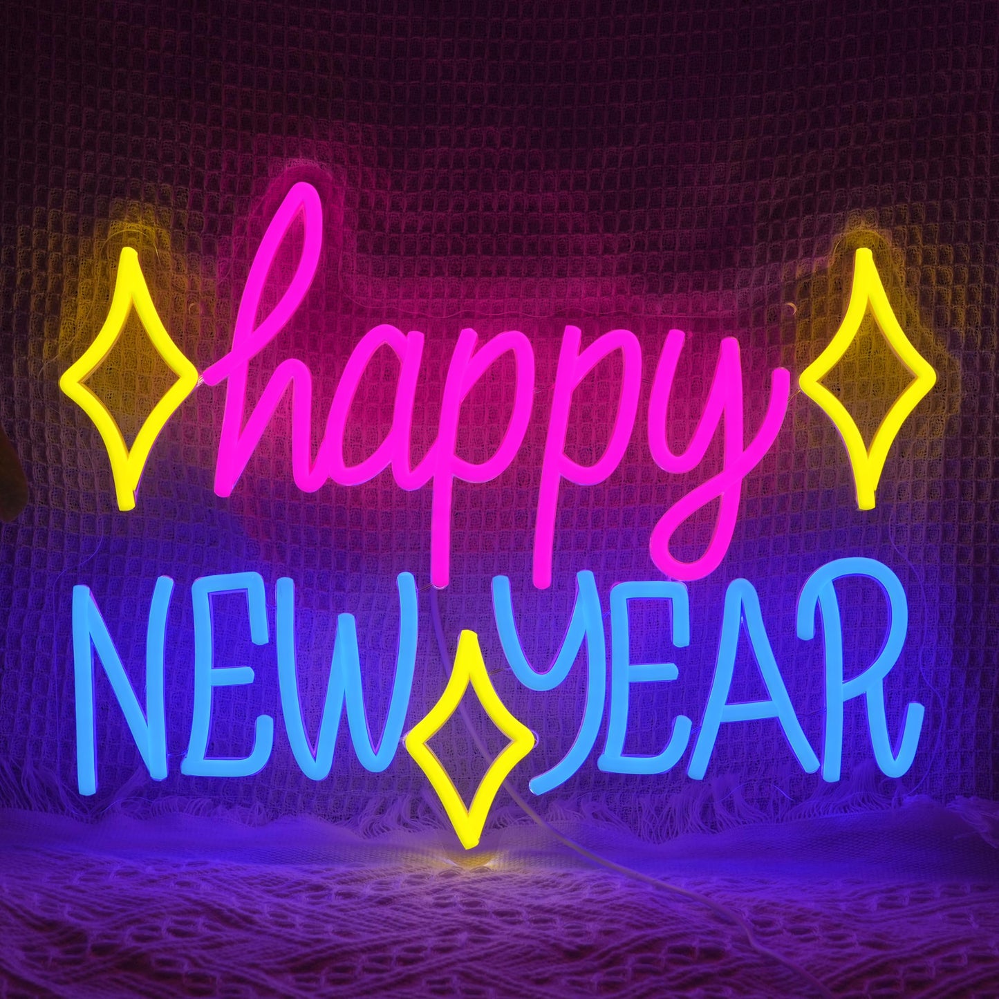 Happy New Year Neon Sign LED Spring Festival Letter Neon Light Sign USB Powered New Year Neon Light for Wall Decor Man Cave Room Party