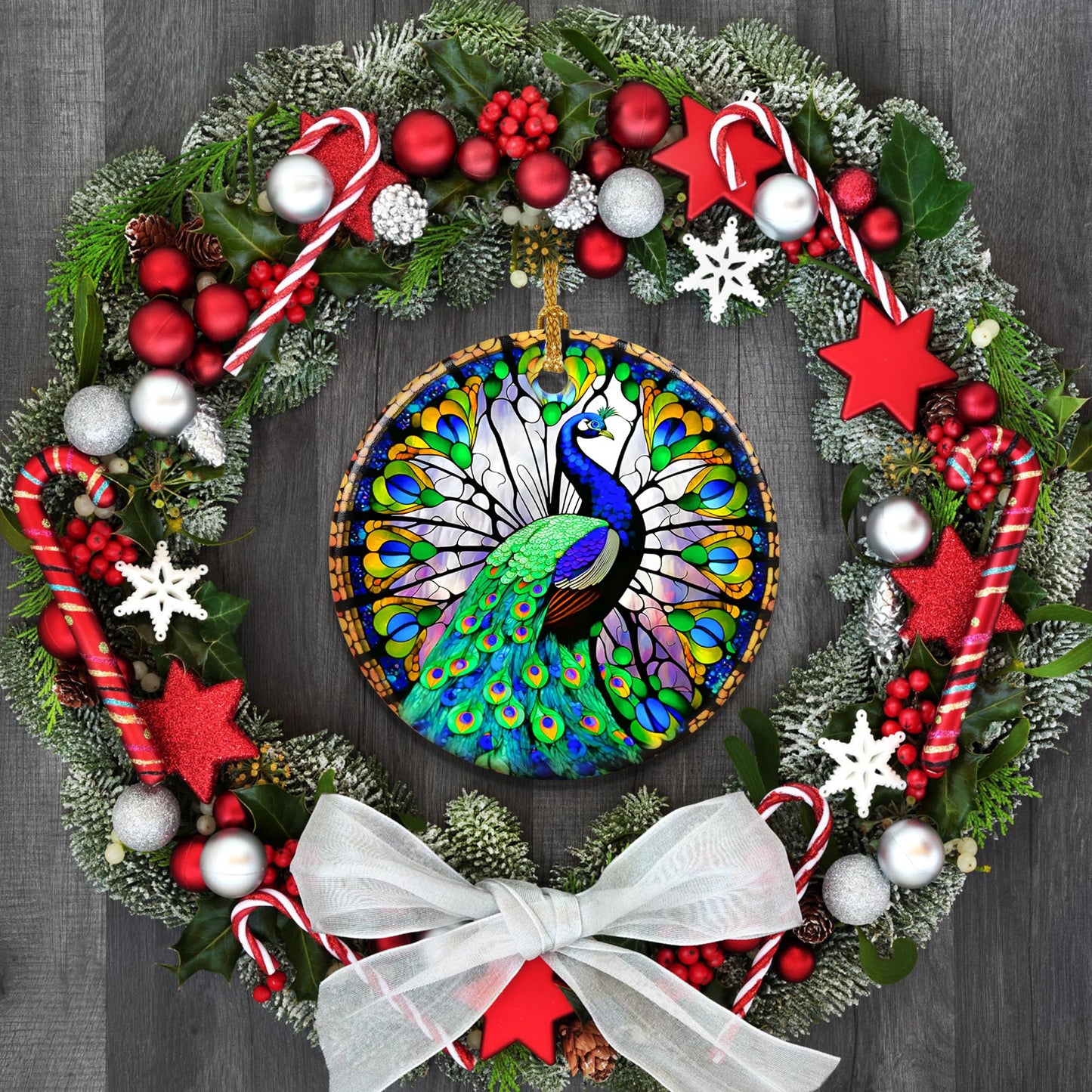 Touber Peacock Christmas Ornament, Christmas Ornaments for Tree, Christmas Tree Decor, Holiday Ornament