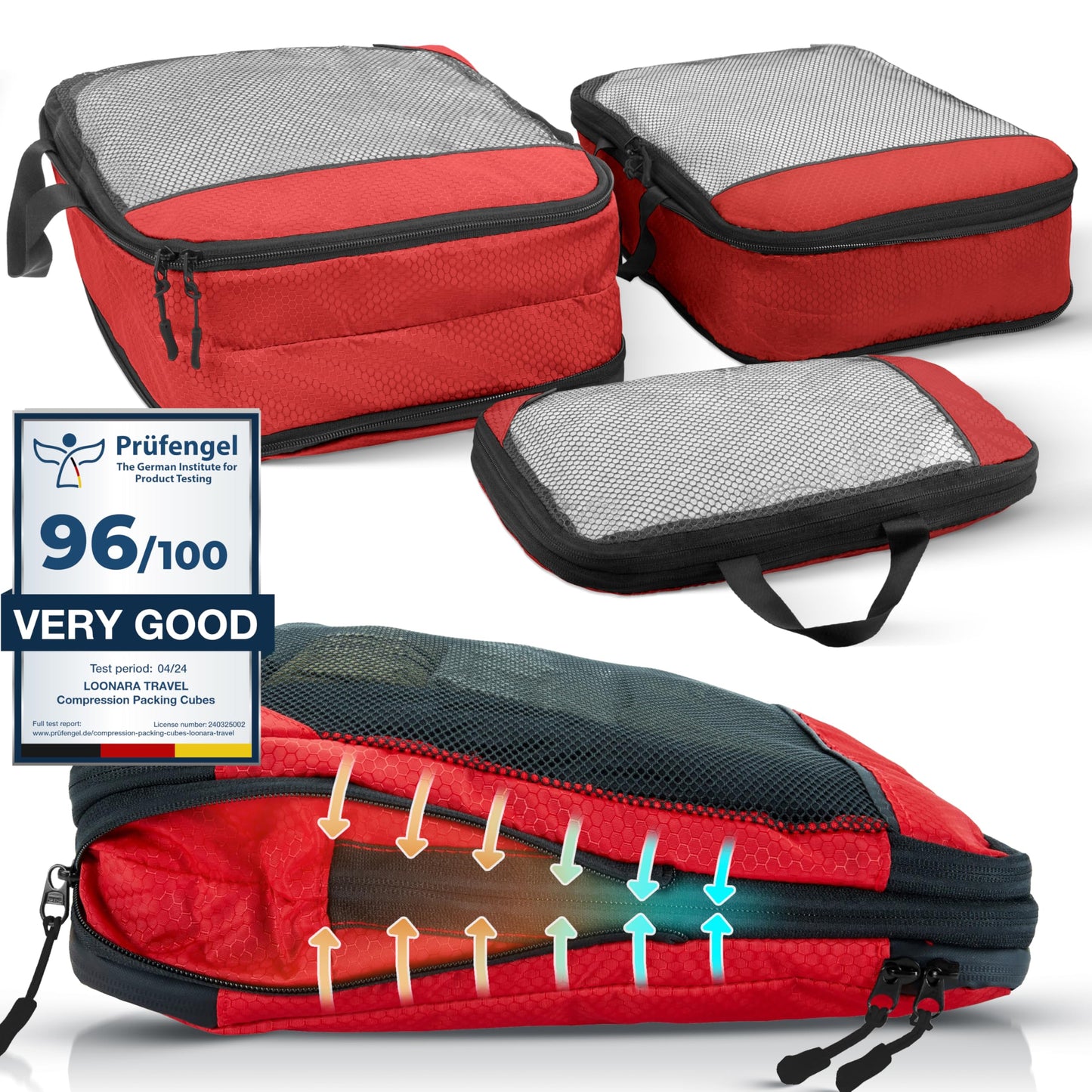 Cruise Essentials Packing Cubes - Organiser Bags for Travel - Compression Set for Suitcases