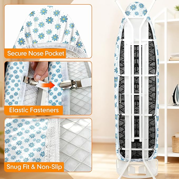 Ironing Board Cover and Pad, 18x49 Extra Wide Thick Iron Padding, Scorch &