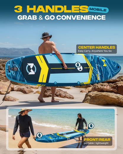 MASTERISH Extra Wide Inflatable Paddle Board 11’6 x 35’’ x 6’’, 450 LB High Weight Capacity SUP, Wide Stable Stand Up Paddle Board for Heavy People, Family & 2/3 Person, XL All-Around Paddleboard