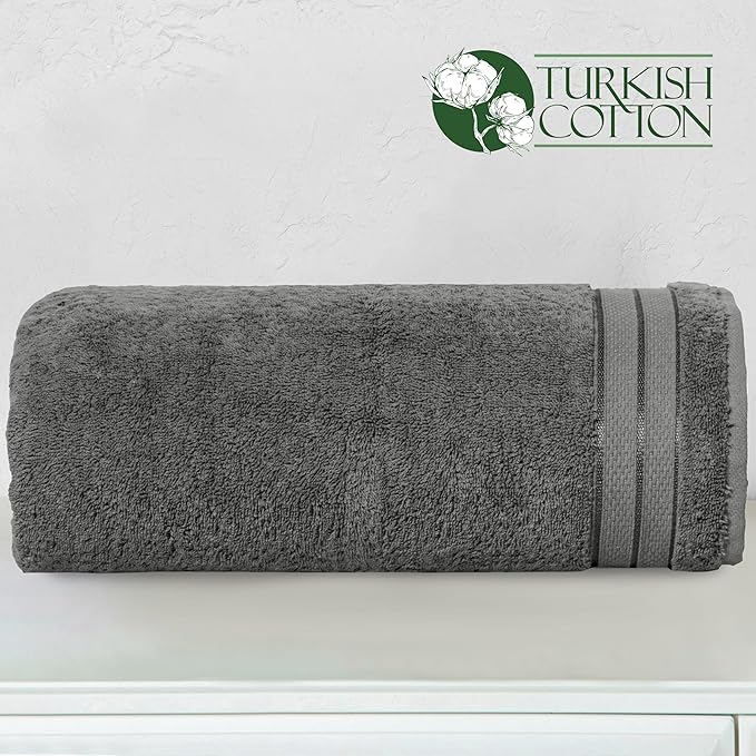 Elegant Comfort Three Line Popcorn Extra Large Luxury Bath Towel