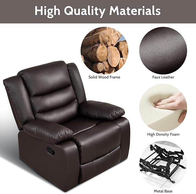 PrimeZone Oversized Rocker Recliner Chair