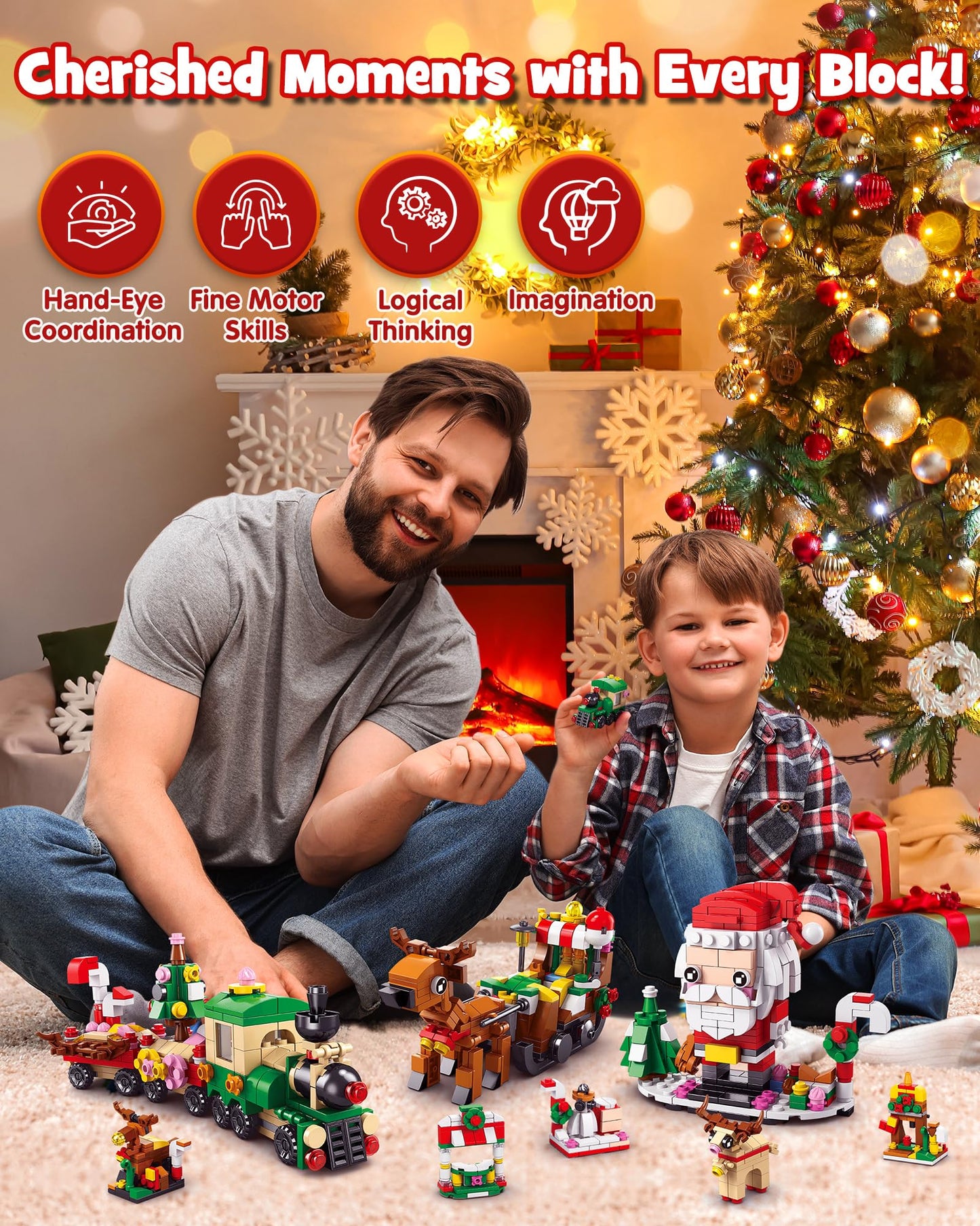 D-FantiX Christmas Advent Calendar 2025 for Kids, 24 In 4 Building Blocks Toy Sets, 24 Days Christmas Countdown Calendar, Xmas Gift for 6-12 Years Old Boys Girls Teen, Christmas Stocking Stuffers Kids