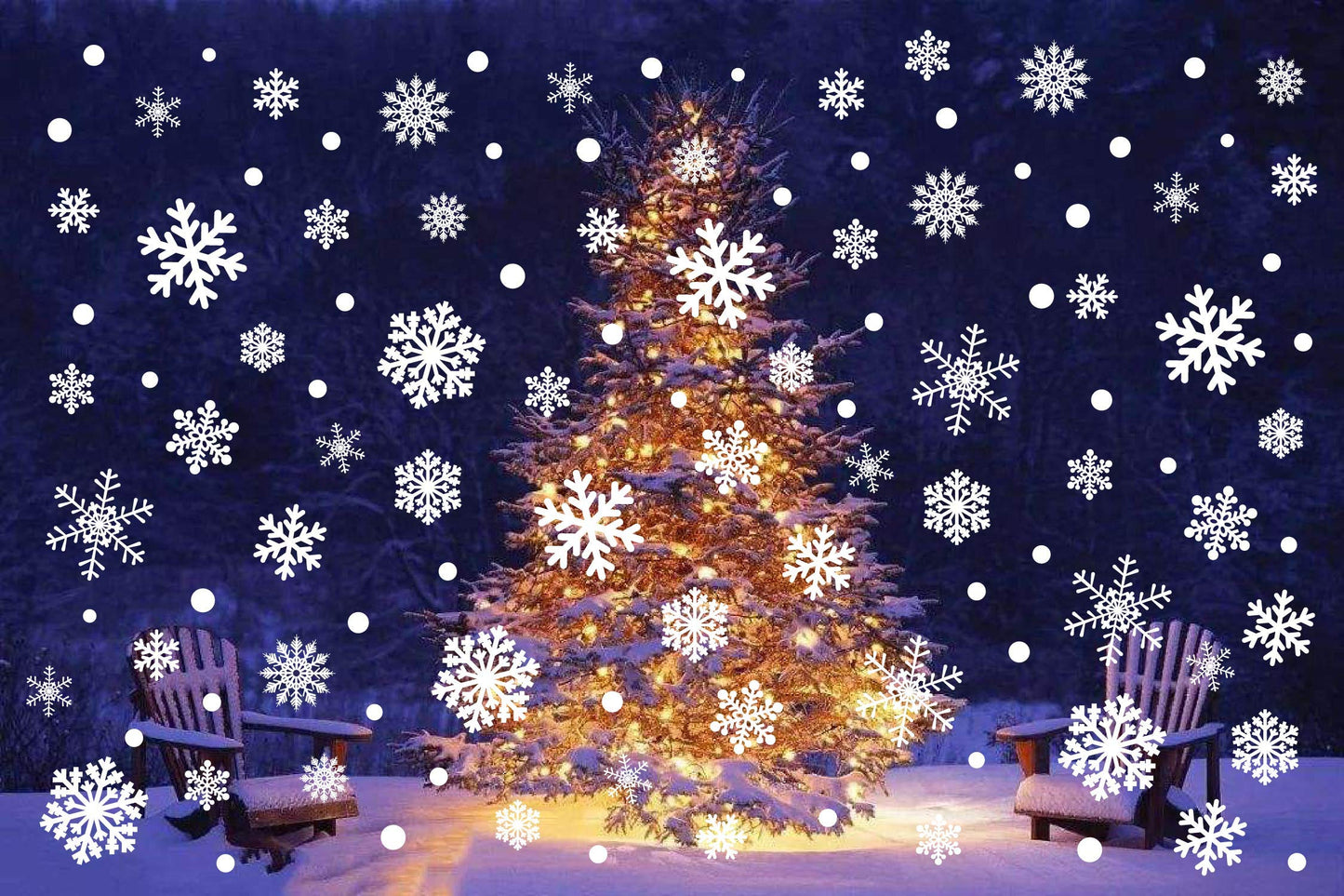 Q-BABY 200 PCS Christmas Decorations Window Clings Static Snowflakes Stickers for Christmas Window Decoration Ornaments