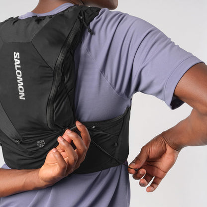 Salomon Unisex Advance Skin 12 | 12 Liter Hydration Trail Running Vest, Black, Medium