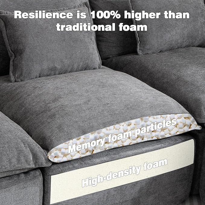 Boneless Loveseat Couch Sectional Cloud Couch Oversized Modular Sectional Sofa