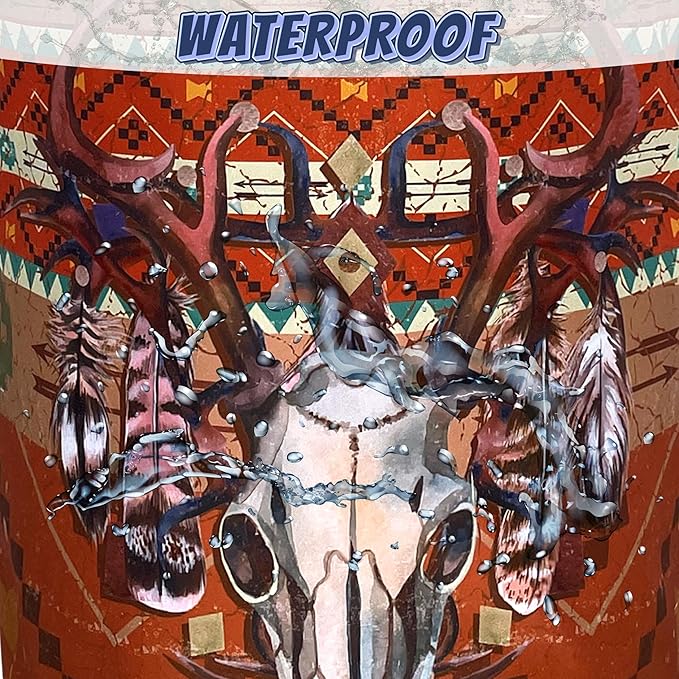 Longhorn Cattle Skull Laundry Basket Oxford Cloth Colorful Tribal Laundry Hamper