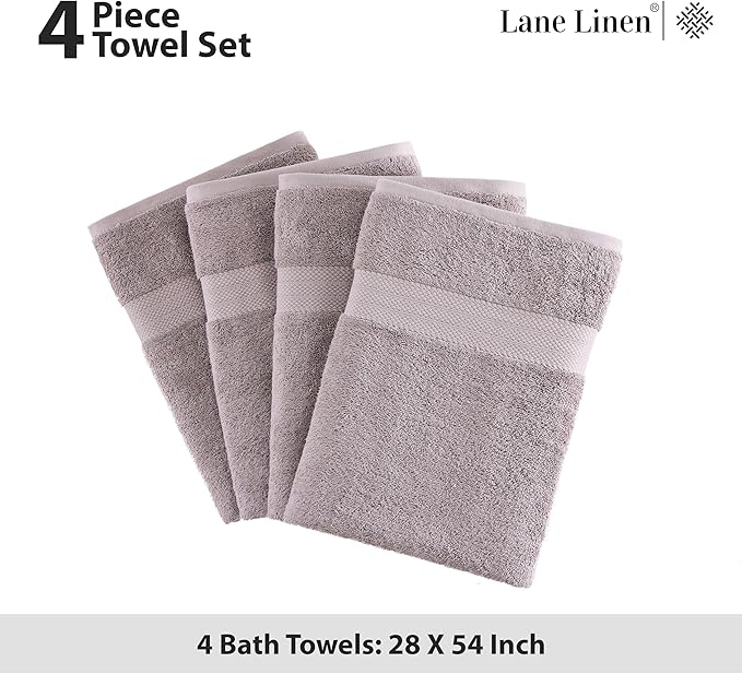 LANE LINEN Bath Towel Set of 4 PC