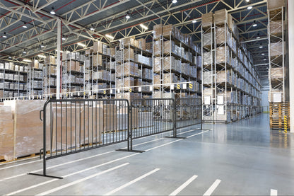 Angry Bull Barricades Barricade in a Box 2.0 - Heavy Duty Interlocking Steel Barricade, 8.5 Ft. (Black, Flat feet)