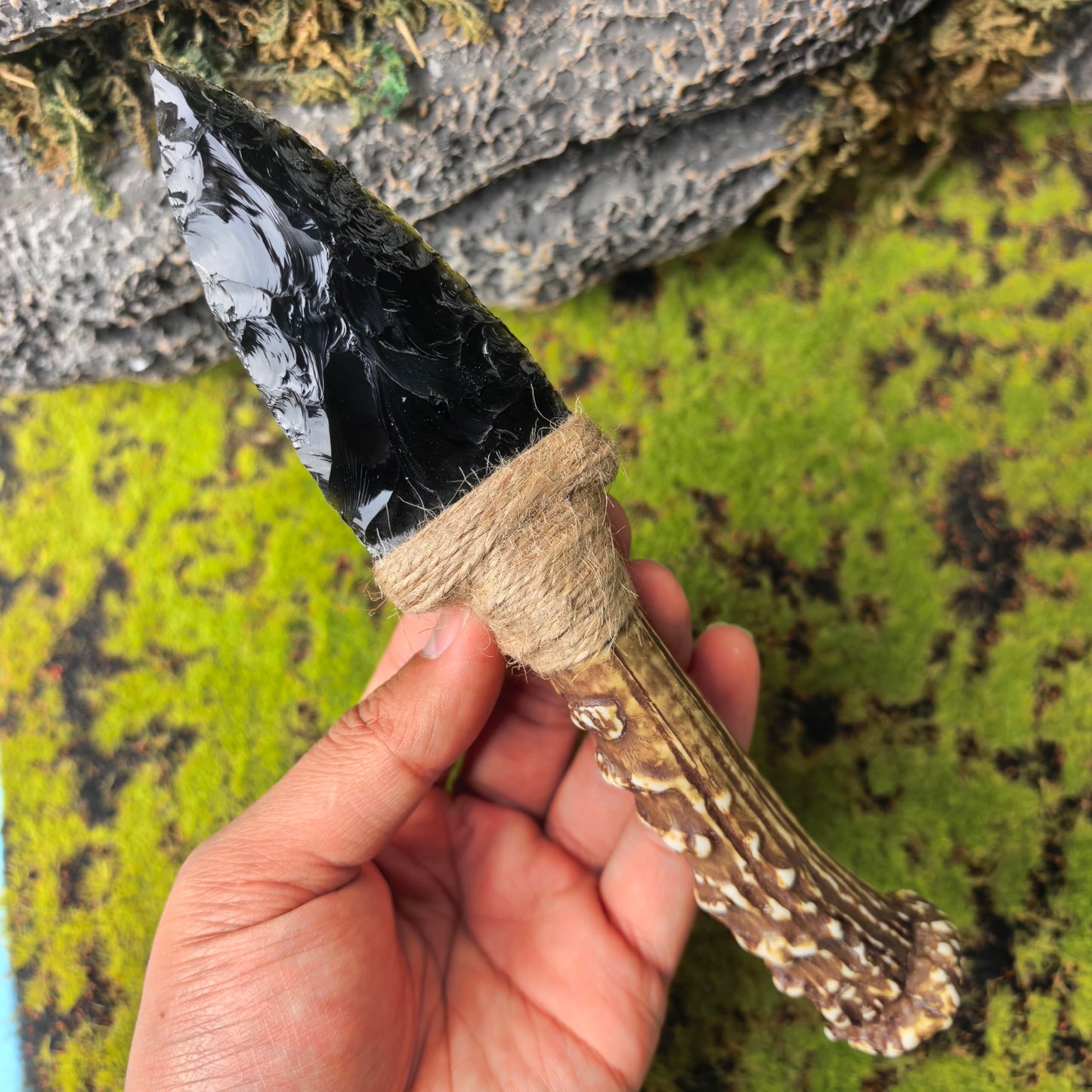Obsidian Knife Dagger Arrowhead Healing Chakra Stone Arrow Decor Natural Amethyst Gemstone Gift Home Decoration,Quartz Crystal Sculpture Sword Collection Gifts (Obsidian Knife A)