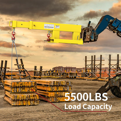 YITAMOTOR Fork Mounted Telescoping Crane Jib Boom 5500lb Lift Capacity, Manual Telescopes 31in-79in for Warehouse or Factories