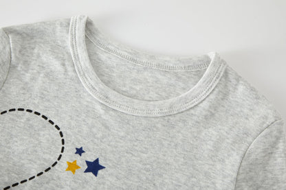 SOIBEEN Pyjamas for Boys Space Planet Nightwear Cotton Clothes Kids Sleepwear Long Sleeve PJs Set 4 Piece Outfit Xmas Gift 6 Years