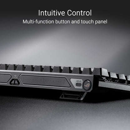 ASUS ROG Falchion RX Low Profile Wireless Gaming Keyboard – 65% Compact TKL, Tri-Mode Connectivity, ROG RX Red Optical Switches, RGB, Touch Panel, Keyboard Cover, PC/Mac Support - White