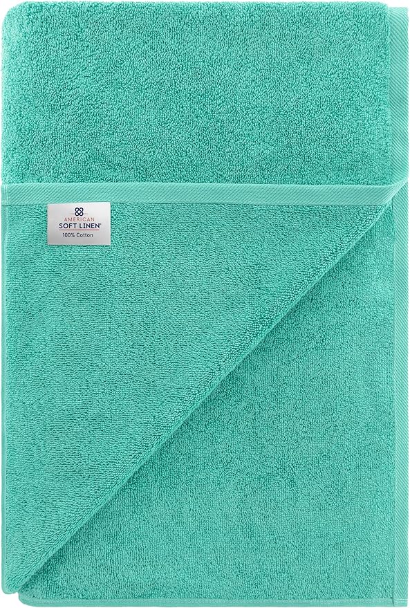 American Soft Linen 100% Cotton 600 GSM Turkish 40x80 Oversized Bath Towel Sheet