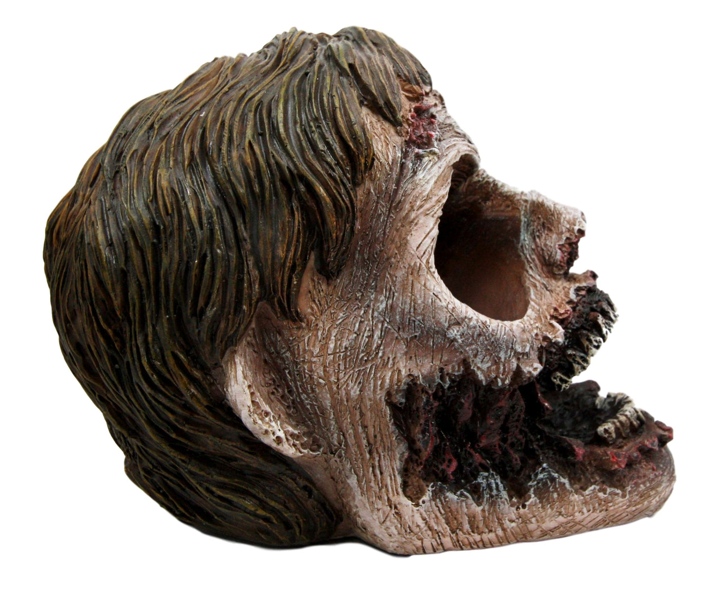 Ebros Walking Undead Gory Eyeless Zombie Head Salt And Pepper Shakers Holder Figurine Set With Glass Shakers 5.5"H Scary Decor Statue